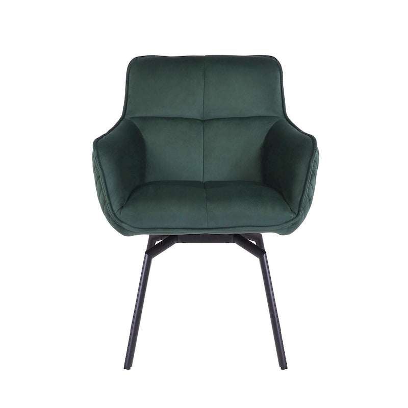 Fauteuil pivotant d'appoint en velours Porthos Home Demi avec pieds en métal