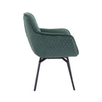Fauteuil pivotant d'appoint en velours Porthos Home Demi avec pieds en métal
