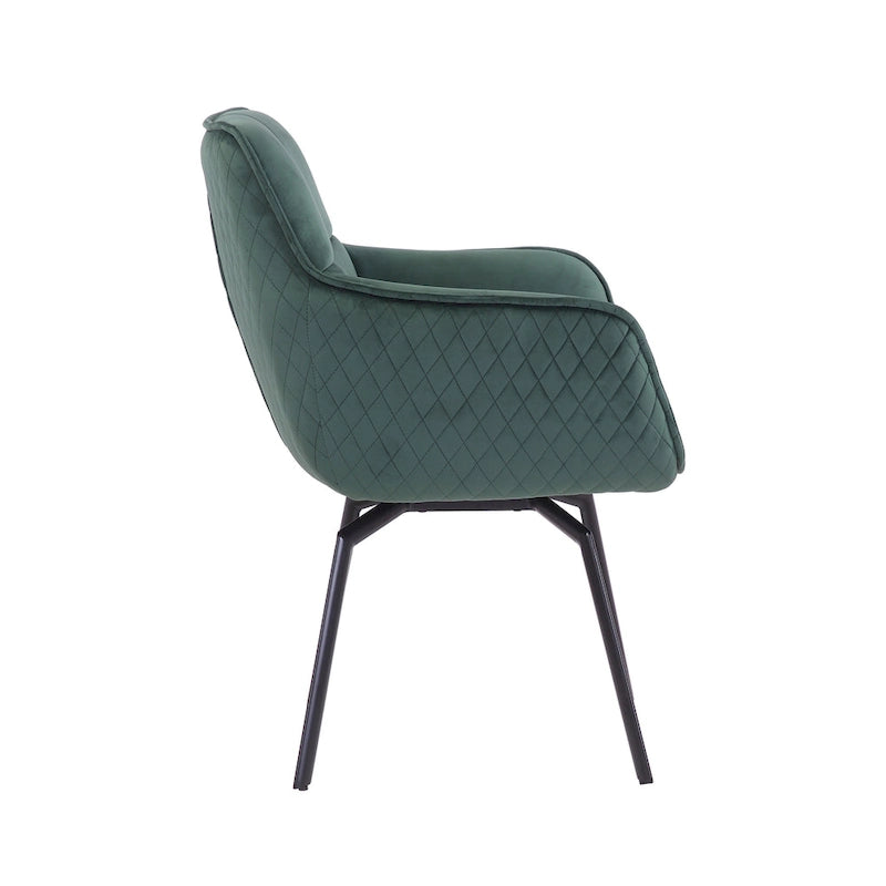 Fauteuil pivotant d'appoint en velours Porthos Home Demi avec pieds en métal
