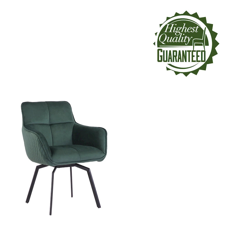 Fauteuil pivotant d'appoint en velours Porthos Home Demi avec pieds en métal