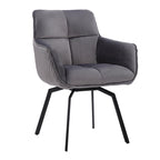 Fauteuil pivotant d'appoint en velours Porthos Home Demi avec pieds en métal