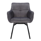 Fauteuil pivotant d'appoint en velours Porthos Home Demi avec pieds en métal