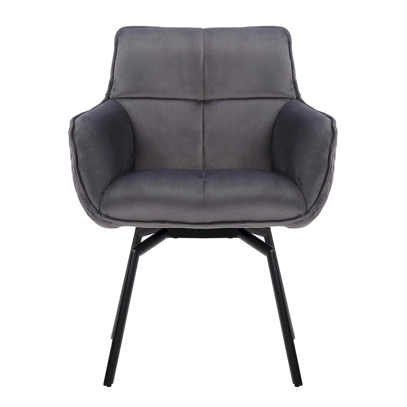 Fauteuil pivotant d'appoint en velours Porthos Home Demi avec pieds en métal