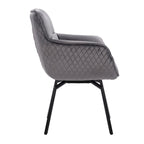 Fauteuil pivotant d'appoint en velours Porthos Home Demi avec pieds en métal