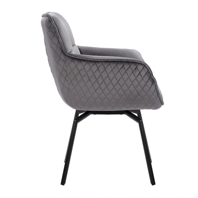 Fauteuil pivotant d'appoint en velours Porthos Home Demi avec pieds en métal