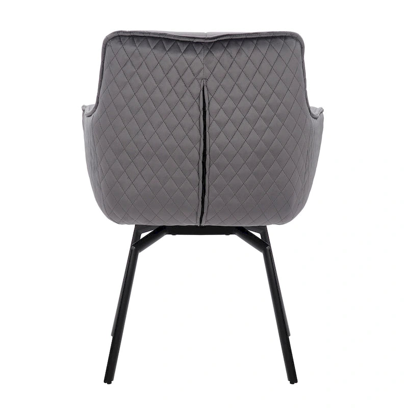 Fauteuil pivotant d'appoint en velours Porthos Home Demi avec pieds en métal