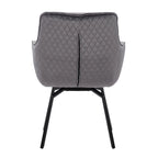 Fauteuil pivotant d'appoint en velours Porthos Home Demi avec pieds en métal