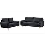 Ensemble de salon 2 pièces Villeda Velvet de style moderne du milieu du siècle