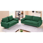 Ensemble de salon 2 pièces Villeda Velvet de style moderne du milieu du siècle