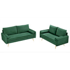 Ensemble de salon 2 pièces Villeda Velvet de style moderne du milieu du siècle