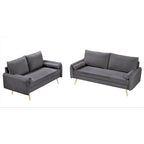 Ensemble de salon 2 pièces Villeda Velvet de style moderne du milieu du siècle