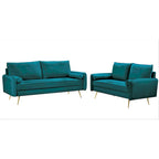 Ensemble de salon 2 pièces Villeda Velvet de style moderne du milieu du siècle