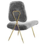 Ponder Fauteuil de salon en peau de mouton rembourré