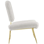 Ponder Fauteuil de salon en peau de mouton rembourré