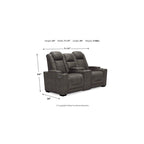 Signature Design by Ashley HyllMont – Causeuse inclinable électrique grise avec console – 71,75 po L x 39 po P x 44 po H