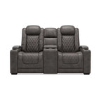 Signature Design by Ashley HyllMont – Causeuse inclinable électrique grise avec console – 71,75 po L x 39 po P x 44 po H