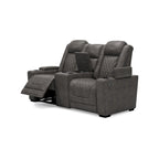 Signature Design by Ashley HyllMont – Causeuse inclinable électrique grise avec console – 71,75 po L x 39 po P x 44 po H
