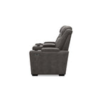 Signature Design by Ashley HyllMont – Causeuse inclinable électrique grise avec console – 71,75 po L x 39 po P x 44 po H