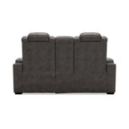 Signature Design by Ashley HyllMont – Causeuse inclinable électrique grise avec console – 71,75 po L x 39 po P x 44 po H