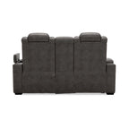 Signature Design by Ashley HyllMont – Causeuse inclinable électrique grise avec console – 71,75 po L x 39 po P x 44 po H