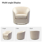 Fauteuil d'appoint pivotant incurvé Eleuterio en velours moderne avec base en métal par HULALA HOME