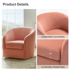 Fauteuil d'appoint pivotant incurvé Eleuterio en velours moderne avec base en métal par HULALA HOME