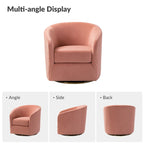 Fauteuil d'appoint pivotant incurvé Eleuterio en velours moderne avec base en métal par HULALA HOME