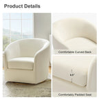 Fauteuil d'appoint pivotant incurvé Eleuterio en velours moderne avec base en métal par HULALA HOME