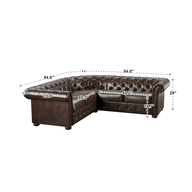 Canapé d'angle Chesterfield à accoudoirs volutes Knightsbridge par iNSPIRE Q Artisan