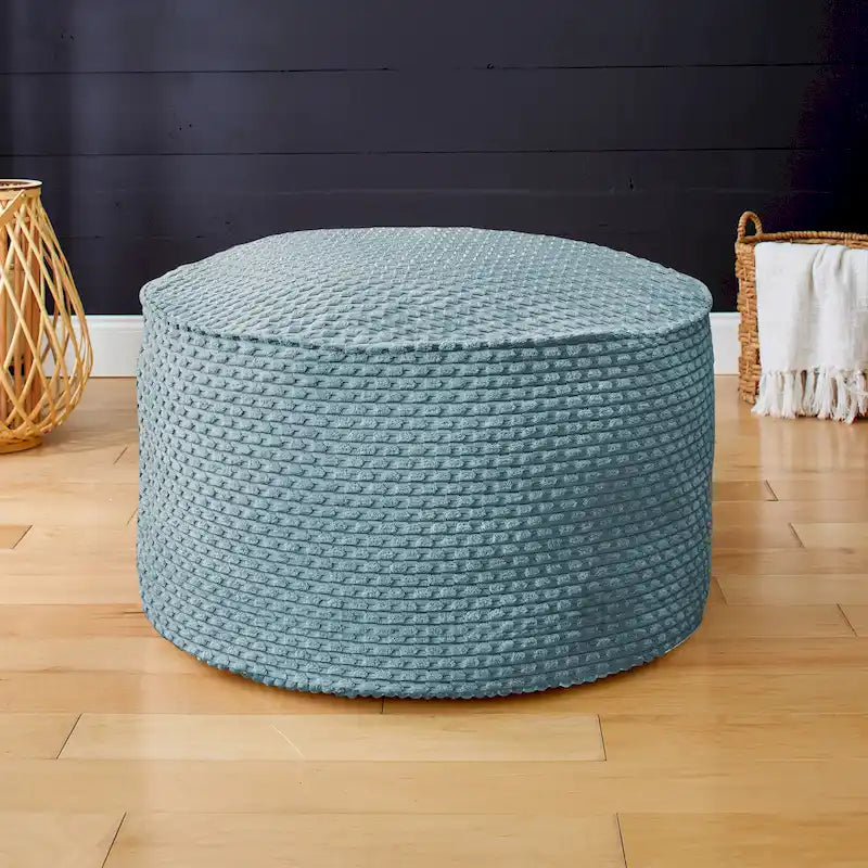 Sorra Home Grand Pouf Rond en Gros Velours Côtelé Doux pour l'Intérieur