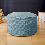 Sorra Home Grand Pouf Rond en Gros Velours Côtelé Doux pour l'Intérieur