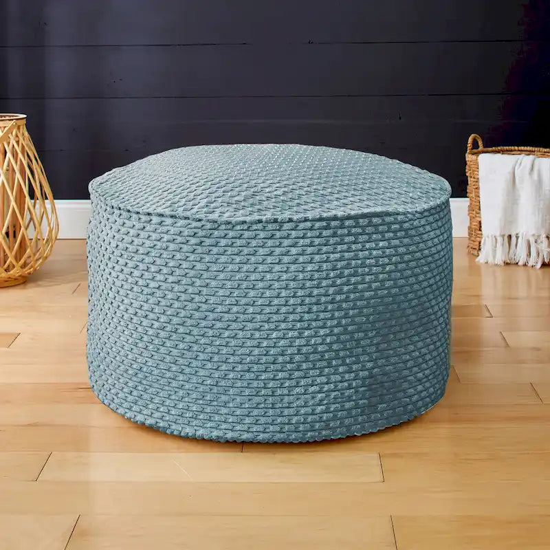Sorra Home Grand Pouf Rond en Gros Velours Côtelé Doux pour l'Intérieur