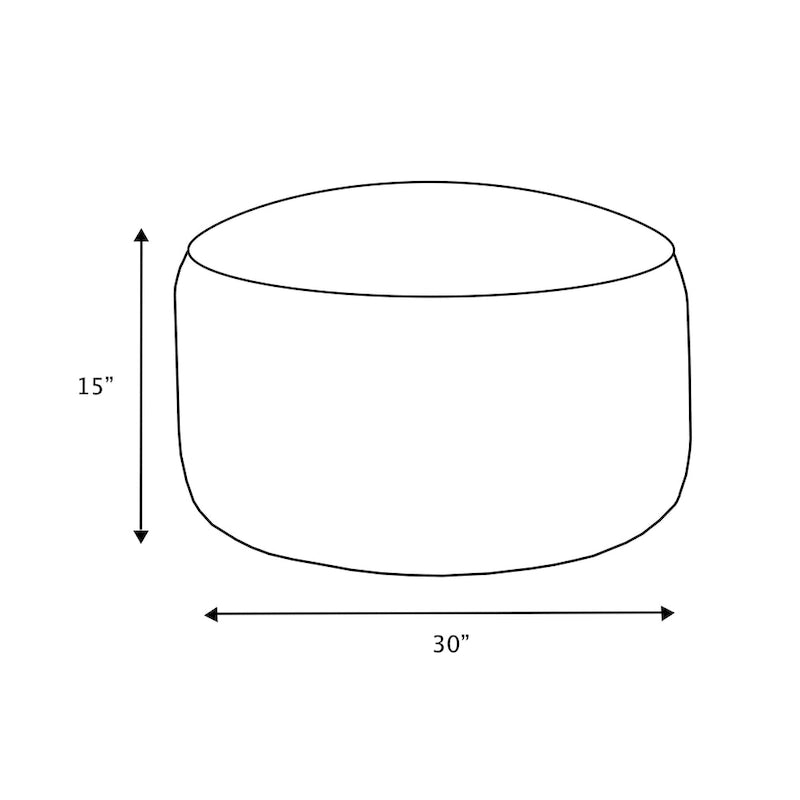 Sorra Home Grand Pouf Rond en Gros Velours Côtelé Doux pour l'Intérieur