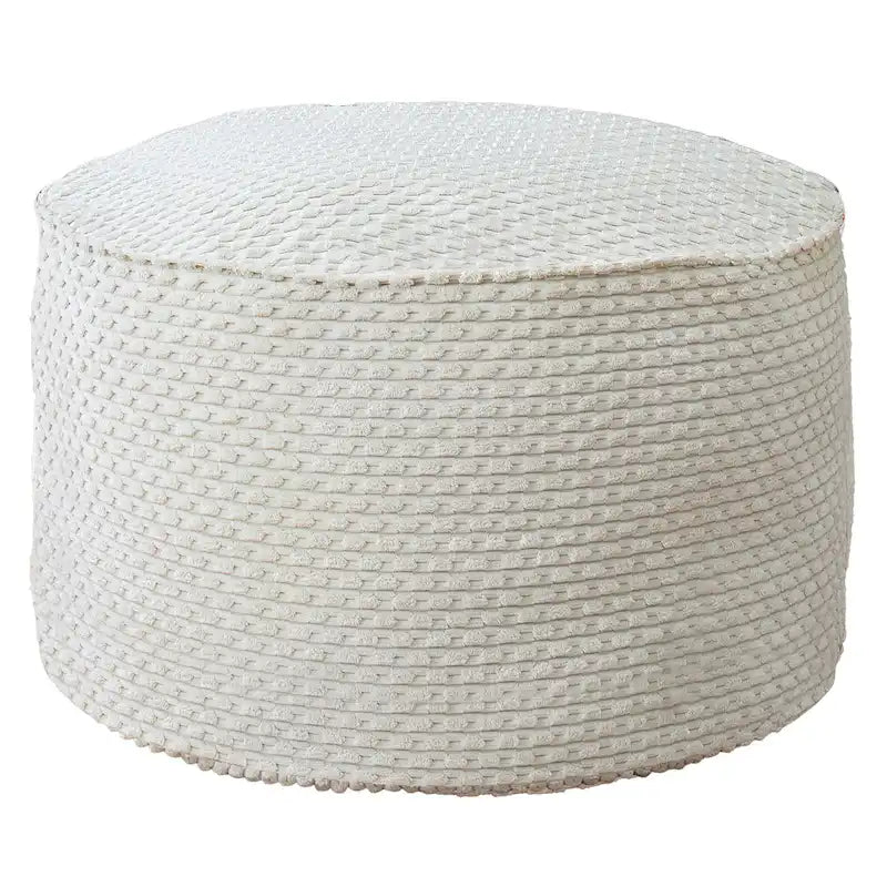 Sorra Home Grand Pouf Rond en Gros Velours Côtelé Doux pour l'Intérieur