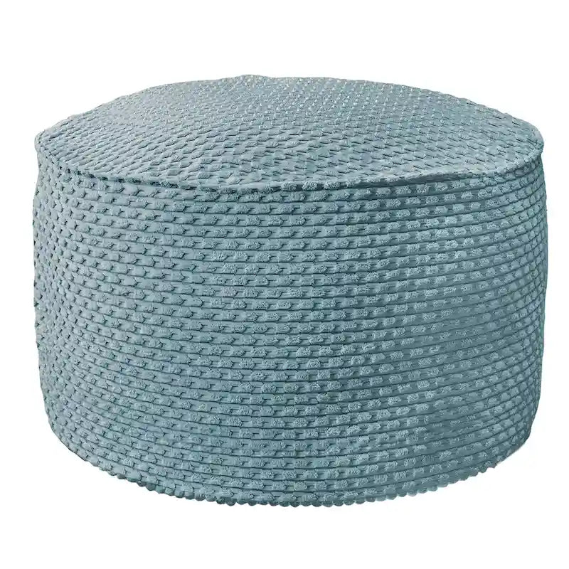 Sorra Home Grand Pouf Rond en Gros Velours Côtelé Doux pour l'Intérieur