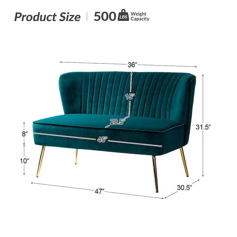 Ensemble de salon 3 pièces Delicia en velours de haute qualité avec pieds robustes par HULALA HOME