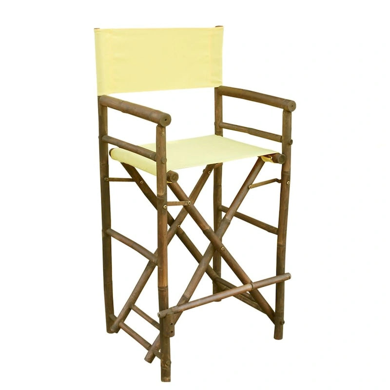 Chaise de réalisateur Zew Handcrafted Espresso Bamboo, hauteur de bar