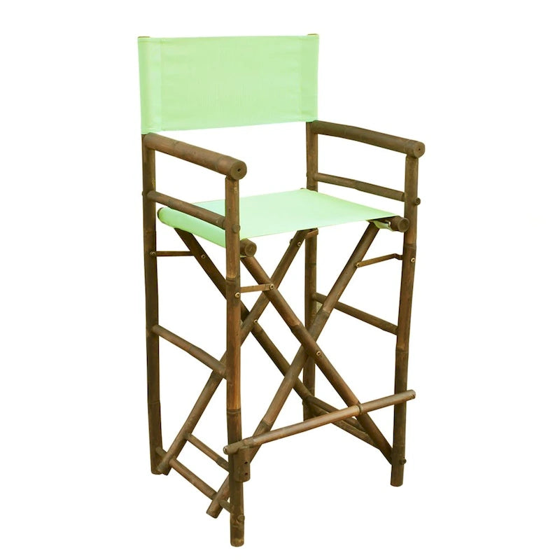Chaise de réalisateur Zew Handcrafted Espresso Bamboo, hauteur de bar