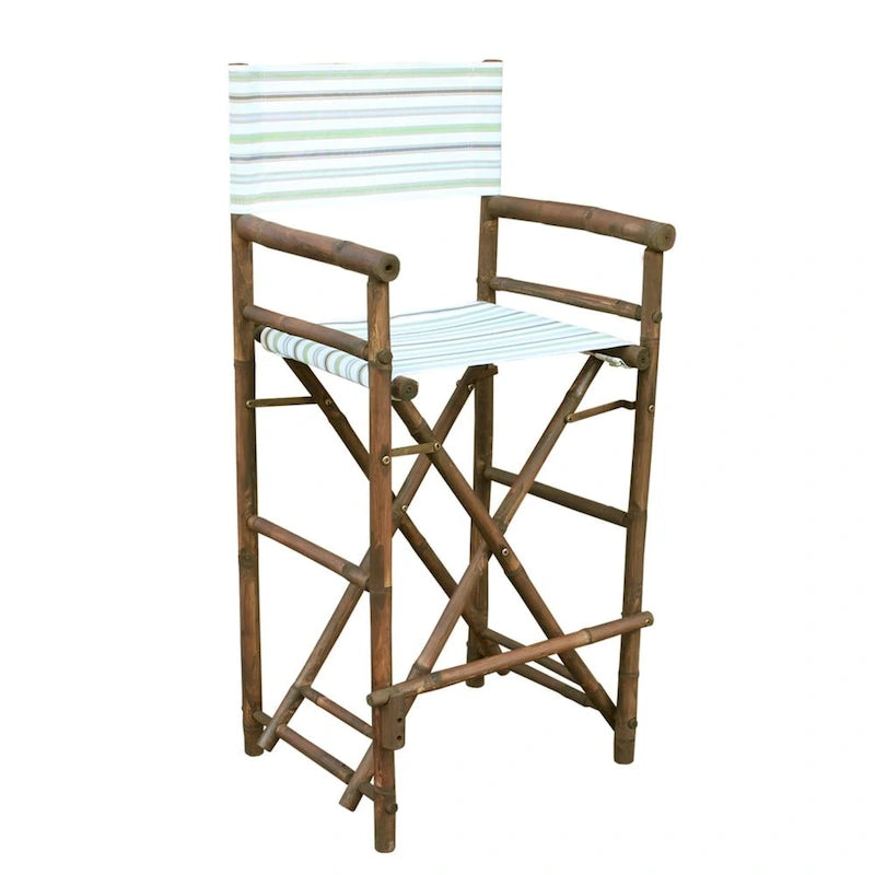 Chaise de réalisateur Zew Handcrafted Espresso Bamboo, hauteur de bar