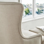 Fauteuil de salon à dossier haut ailé Capella avec repose-pieds par iNSPIRE Q Artisan