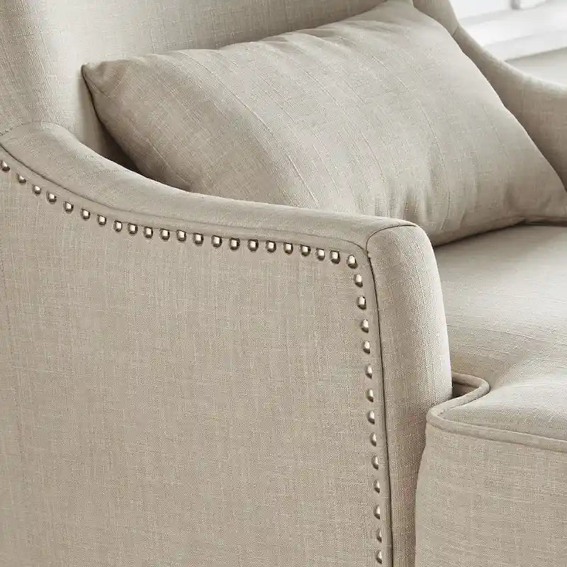 Fauteuil de salon à dossier haut ailé Capella avec repose-pieds par iNSPIRE Q Artisan