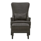 Fauteuil de salon à dossier haut ailé Capella avec repose-pieds par iNSPIRE Q Artisan