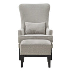 Fauteuil de salon à dossier haut ailé Capella avec repose-pieds par iNSPIRE Q Artisan