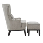 Fauteuil de salon à dossier haut ailé Capella avec repose-pieds par iNSPIRE Q Artisan