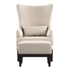 Fauteuil de salon à dossier haut ailé Capella avec repose-pieds par iNSPIRE Q Artisan