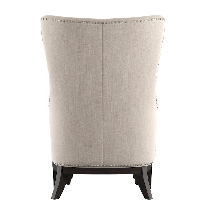 Fauteuil de salon à dossier haut ailé Capella avec repose-pieds par iNSPIRE Q Artisan