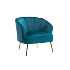 Porthos Home Skye - Fauteuil d'appoint capitonné en velours avec pieds chromés