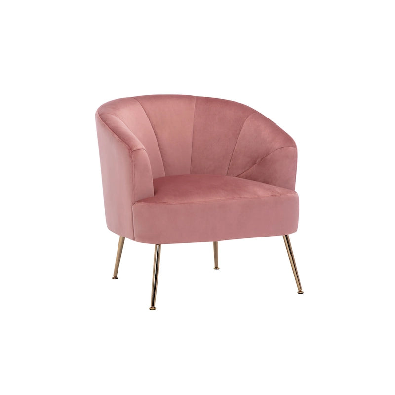 Porthos Home Skye - Fauteuil d'appoint capitonné en velours avec pieds chromés