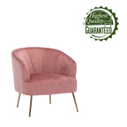 Porthos Home Skye - Fauteuil d'appoint capitonné en velours avec pieds chromés
