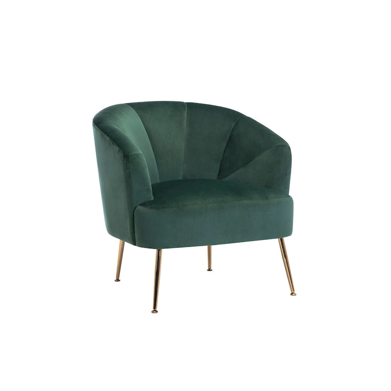 Porthos Home Skye - Fauteuil d'appoint capitonné en velours avec pieds chromés